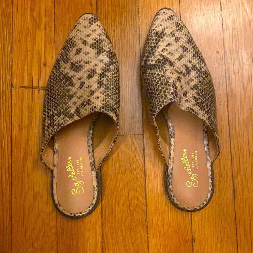 Seychelles Impersonate Snake Embossed Leather Mule